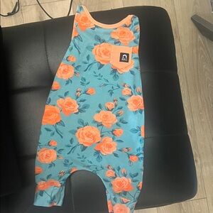 Floral Kids One Piece by Max - Blue and Orange